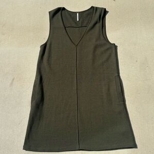 Free People Forest Green V-Neck Dress Size M